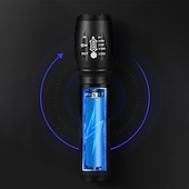 billige Campinglys-led taktisk lommelykt t6 superlys bærbar lommelykt i aluminiumslegering usb oppladbar utendørs camping taktisk blitslys