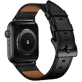 cheap Apple Watch Bands-Compatible with Apple Watch band 38mm 40mm 41mm 42mm 44mm 45mm 49mm Metal Clasp Luxury Adjustable Genuine Leather Strap Replacement Wristband for iwatch Ultra 2 Series 9 8 7 SE 6 5 4 3 2 1