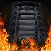 お買い得  ジレ-男性用 パファーベスト フォーマル レギュラー カジュアル 保温 高通気性 冬 秋 純色 ブルー ブラック ルビーレッド パファージャケット