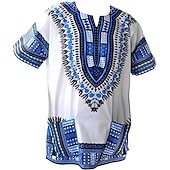 billiga afrocentriskt mode-Herr Moderna afrikanska kläder Plusstorlek Afrikanskt tryck Dashiki Maskerad Vuxen Topp Fest