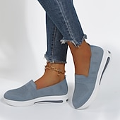ieftine Adidași de Damă-Pentru femei Adidași Mărime Plus Size Pantofi Flyknit Zilnic Mată Toc Platformă Vârf rotund Plimbare Sintetice Loafer Negru Albastru Închis Gri
