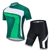 economico Set di abbigliamento da uomo-Per uomo Maglia da ciclismo con pantaloncini Manica Corta Mountain Bike MTB Ciclismo su strada Estate Primavera Blu Giallo Rosso A righe Bicicletta Cuscinetto 3D Asciugatura Rapida Tasca Posteriore