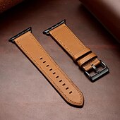 cheap Apple Watch Bands-Compatible with Apple Watch band 38mm 40mm 41mm 42mm 44mm 45mm 49mm Metal Clasp Luxury Adjustable Genuine Leather Strap Replacement Wristband for iwatch Ultra 2 Series 9 8 7 SE 6 5 4 3 2 1