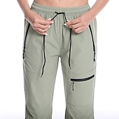 baratos Calças e Calções-Mulheres Calça Cargo Calças de Trilha Verão Ao ar livre Respirável Impermeável Secagem Rápida Leve Calças Capri Calças Com Cordão Bolso Com Zíper Cintura elástica Cinzento Escuro Preto Caça Pesca