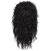 cheap Historical Wigs-Funny mens Carnival costume Wig Mens 70s 80s Long Curly Black Rocker Costume Wig Halloween Wigs