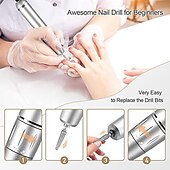 abordables Protections personnelles-30000 tr/min perceuse à ongles rechargeable pour manucure pédicure coupe de ruban portable perceuse à ongles outil de salon