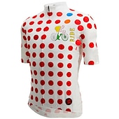 billiga Tröjor för män-Herr Cykeltröja Kortärmad Cykel Tröja Överdelar med 3 bakfickor Bergscykling Vägcykling Andningsfunktion Snabb tork Fuktabsorberande Reflexremsa Svart Vit Gul Prickig Polyester sporter Kläder