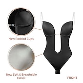 cheap Shapewear-Women's Invishaper-Plunge Backless Bra Shaper Bra Bodysuits Seamless ThongWomen's Deep V-Neck Clear Strap for Parties Dresses