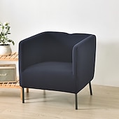 billiga Fåtöljskydd och armlöst stoltäckning-stretch fyrkantiga badkar stol vinröd slipcover sofföverdrag möbelskydd hög stretch 1 stycke soffa stolsöverdrag för vardagsrum slitstarkt spandex tyg icke glidtvättbar