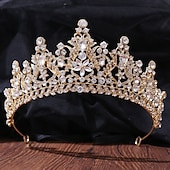 billige Tiaraer og Krone-Krone Tiara Hodebånd Rhinestone Legering Bryllup Fest  Kveld Retro Sjømat Med Krystall  Rhinestone Delt Felles Hodeplagg Hodeplagg kjoler å imponere