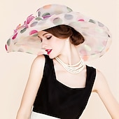 economico Cappelli da Festa-Cappello Kentucky in organza  Fascinator  Cappelli con fiore 1pc Matrimonio  Occasione speciale  Copricapo casual per impressionare Dress Day