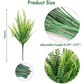 economico Piante e Fiori Artificiali-Felci artificiali per la casa all&#039;aperto 5 pezzi piante artificiali da esterno felce finta felce finta Boston verde pianta in plastica resistente ai raggi UV decorazione di nozze