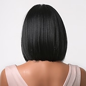 voordelige Topkwaliteit pruiken-haircube haar korte bob zwarte pruiken met pony voor vrouwen natuurlijke rechte 12 inch pruiken dagelijks