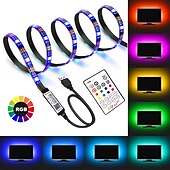 levne Ovládání přes WiFi-5m 16,4ft chytrá televize LED podsvícení proužek světlo usb rgb aplikace bluetooth ovládání synchronizace hudby změna barvy smd 5050 pro PC monitor herna 5v