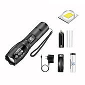 preiswerte Taschenlampen-LED-Taschenlampe ultrahelle Taschenlampe l2 / v6 Campinglicht 5 Schaltmodi wasserdichtes zoombares Fahrradlicht Verwendung 18650 Batterie