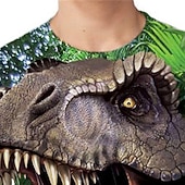 ieftine Animale 3D pentru băieți-copii băieți tricou mânecă lungă imprimeu 3d dinozaur animal decolteu verde copii topuri toamna primăvară modă activă zilnic zilnic în aer liber potrivire obișnuită 3-12 ani