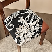 cheap Dining Chair Cover-Dining Chair Seat Covers  Stretch Printed Chair Seat Covers Set of 2 Removable Washable Upholstered Chair Seat Protector Cushion Slipcovers for Kitchen Office