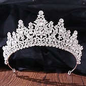 billige Tiaraer og Krone-Krone Tiara Hodebånd Rhinestone Legering Bryllup Fest  Kveld Retro Sjømat Med Krystall  Rhinestone Delt Felles Hodeplagg Hodeplagg kjoler å imponere