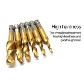 cheap Drill Bit Set-6pc HSS4341- Compound Tap Drill Bits Cobalt Taps Metric Combination Drill Bits 1/4 inch Hexagonal Quick-change Metal Drilling Tool