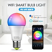 baratos Luzes inteligentes-6pcs 4pcs 2pcs10w wifi lâmpada led inteligente funciona com alexa e google regulável a19 a60 e26 e27 rgbcct mudança de cor sem necessidade de hub