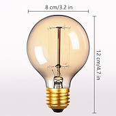 tanie Żarówki żarowe-60w e26 e27 g95 vintage żarówki edison antyczne żarówki ciepła biel 2300k retro dekoracyjne 220-240v
