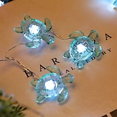 abordables Guirlandes lumineuses USB-Guirlande lumineuse décorative tortue de mer 5.7m 40leds usb plug-in fil de cuivre argenté guirlande lumineuse thème plage pour projets de décoration intérieure extérieure (télécommande blanc froid