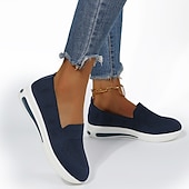 ieftine Adidași de Damă-Pentru femei Adidași Mărime Plus Size Pantofi Flyknit Zilnic Mată Toc Platformă Vârf rotund Plimbare Sintetice Loafer Negru Albastru Închis Gri