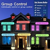 abordables Lumières intelligentes-Ampoule LED wifi intelligente 10w, 6 pièces, 4 pièces, 2 pièces, rgbcct, couleur changeante, a19 a60, variable, fonctionne avec alexa et google home sans hub