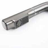 お買い得  浴室・洗面台用水栓金具-引き出し式スプレー付きバスルームシンク蛇口、真ちゅう製リフト可能3モード電気メッキ/塗装仕上げセンターセットシングルハンドル1穴洗面所回転注ぎ口冷温水バスタップ用