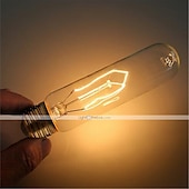 abordables Bombillas incandescentes-bombillas de luz edison e26 40w t10 tubular vintage edison incandescente regulable candelabro decorativo lámpara de araña luz nocturna ámbar cálido 220-240v