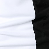 preiswerte Urlaub-Herren Hemd Lässiges Hemd Outdoor Casual Viertel Postleitzahl Kurzarm Modisch Einfach Kurve Wellen Zip Farbblock Ganzjährig Regular Fit Schwarz / Weiß Hemd
