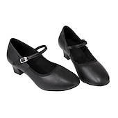 ieftine Pantofi Dans Clasic &amp; Modern-pantofi de dans mary jane alb din imitatie din piele cu toc mic si curea reglabila – incaltaminte eleganta pentru femei