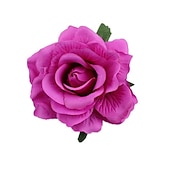 abordables Accessoires de coiffure-flocage tissu rose pinces à cheveux tissu cheveux accessoires riche rose pinces à cheveux mariage mode fleur pinces à cheveux bord clips