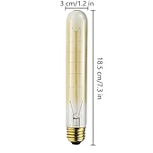 cheap Incandescent Bulbs-5pcs T9/T185 40W Vintage Edison Light Bulbs Antique Incandescent Bulb E26 E27 Tubular Bulb Nostalgic Tungsten Filament Golden Tinted Glass for Industrial Wall Sconces Pendant Lighting 220-240V