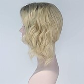 economico Parrucche dei personaggi dei film-il film Spider-Man nel ragnoverso di Gwen Stacy parrucche cosplay per donne parrucca sintetica corta marrone ombre bionda metà riccia metà lisci per ragazze usa parrucche di Halloween