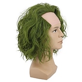 cheap Movie Character Wigs-Cosplay Wigs Green Curly Synthetic Hair Short Wigs Men's Wigs For Party
