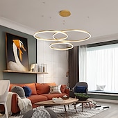 economico Luci a sospensione-moderna lampada a sospensione a led, lampadario a 3 anelli dimmerabile con telecomando lampada a sospensione circolare per camera da letto cucina isola soggiorno sala da pranzo foyer