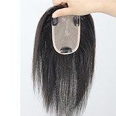 cheap Human Hair Pieces &amp; Toupees-Women&#039;s Human Hair Toupees Front Neat Bang Hair Fake Fringe Clip in Bang Cover White Hair Natural Extensions For Women Wig Hairpiece  for Women with Thinning Hair