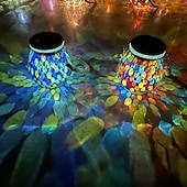 economico Luci paesaggistiche-luce solare esterna a mosaico luce di proiezione lanterna appesa luce giardino impermeabile atmosfera luce notturna giardino balcone vacanza prato paesaggio casa decorazione natalizia all&#039;aperto