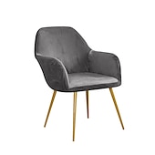 cheap Armchair Cover &amp; Armless Chair Cover-Wingback Chair Cover Velvet Grey Sofa Chair Slipcover For Bar Coffe Patio Garden Washable Removable Party Home Hotel