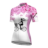 Women's Cycling Jersey Floral Botanical Short Sleeve Bike Top with 3 Rear Pockets Mountain Bike MTB Road Bike Cycling Quick Dry Reflective Strips Back Pocket Moisture Wicking Sports Pink Clothing4