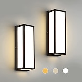 economico applique da esterno-lampada da parete esterna lampada da portico 30w 15in led nero opaco lampada da parete esterna 3 colori possono essere cambiati adatto per l&#039;installazione lampada da parete cortile garage corridoio