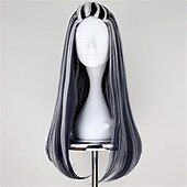 abordables Pelucas de personajes de películas-Pelucas de cosplay Negro Plata Color Mezclado Rizado Pelo sintético Larga pelucas Mujer pelucas Para la fiesta