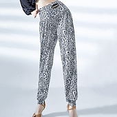abordables Tenues de danse latine-Danse latine Danse de la salsa latine Pantalon Plissé Femme Utilisation Usage quotidien Taille haute Coton cristal Soie Glacée