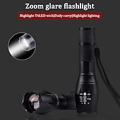 billige Campinglys-led taktisk lommelykt t6 superlys bærbar lommelykt i aluminiumslegering usb oppladbar utendørs camping taktisk blitslys
