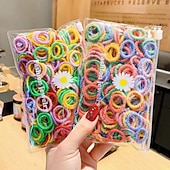 abordables Accesorios para el cabello-lazos para el cabello bandas de goma para el cabello para niños pequeños bebés niños niñas delgados pequeños elásticos para el cabello paquete de 100 piezas