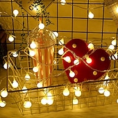 cheap Battery String Lights-10m 80LEDs Globe String Lights Mini Ball with Remote Control LED Christmas Light Ball String Lights 10m 80LED 8 Modes Lighting Waterproof Fairy Lights Wedding Party Garden Bedroom Home Decoration