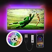 baratos luzes de tira à prova d&#039;água-luz de tira de luz de fundo led à prova d&#039;água usb rgb 5m 16.4ft com app bluetooth 16 milhões mudança de cor smd 5050 para tv monitor pc sala de jogos 5v