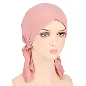 economico Cappelli-nuovo elastico di colore solido avvolgere la testa della sciarpa cappelli musulmano turbante cofano per le donne interno del cappello del hijab moda femminile turbanti cappellini