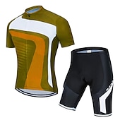 economico Set di abbigliamento da uomo-Per uomo Maglia da ciclismo con pantaloncini Manica Corta Mountain Bike MTB Ciclismo su strada Estate Primavera Blu Giallo Rosso A righe Bicicletta Cuscinetto 3D Asciugatura Rapida Tasca Posteriore